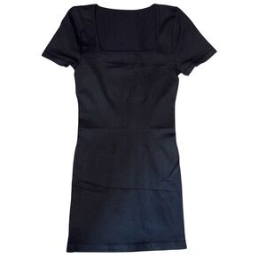 OQQ | Size XL | NWOT Ribbed Square Neck Black  Bodycon Mini Dress